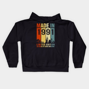 Made In 1991 33rd Birthday 33 Years Old Kids Hoodie